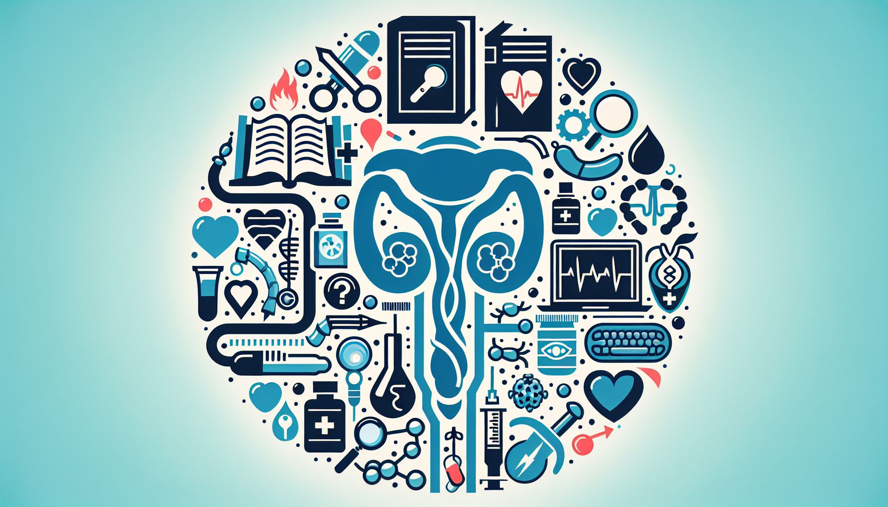 Illustration of various erectile dysfunction treatments